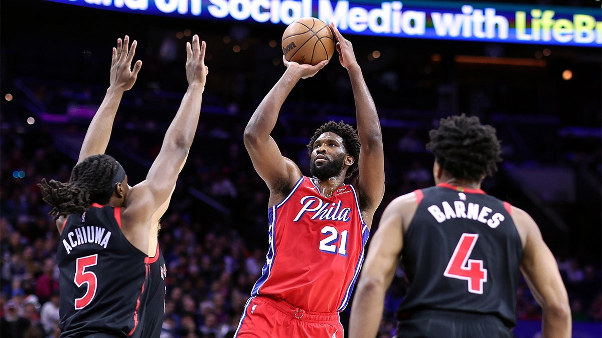 Joel Embiid shoots