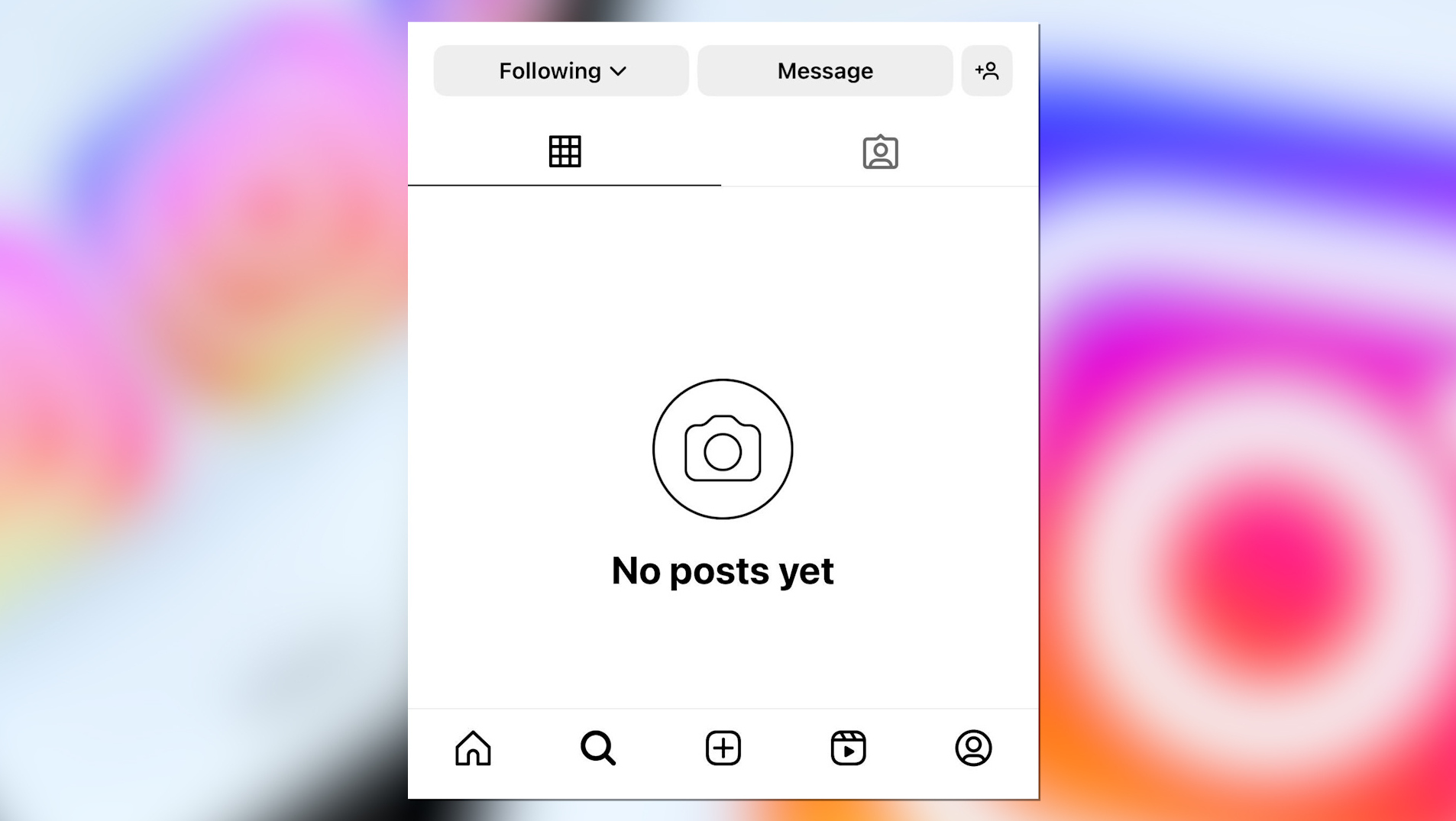 An Instagram page where the user has hidden their entire photo grid. The trend is being led by younger members increasingly concerned for their privacy.