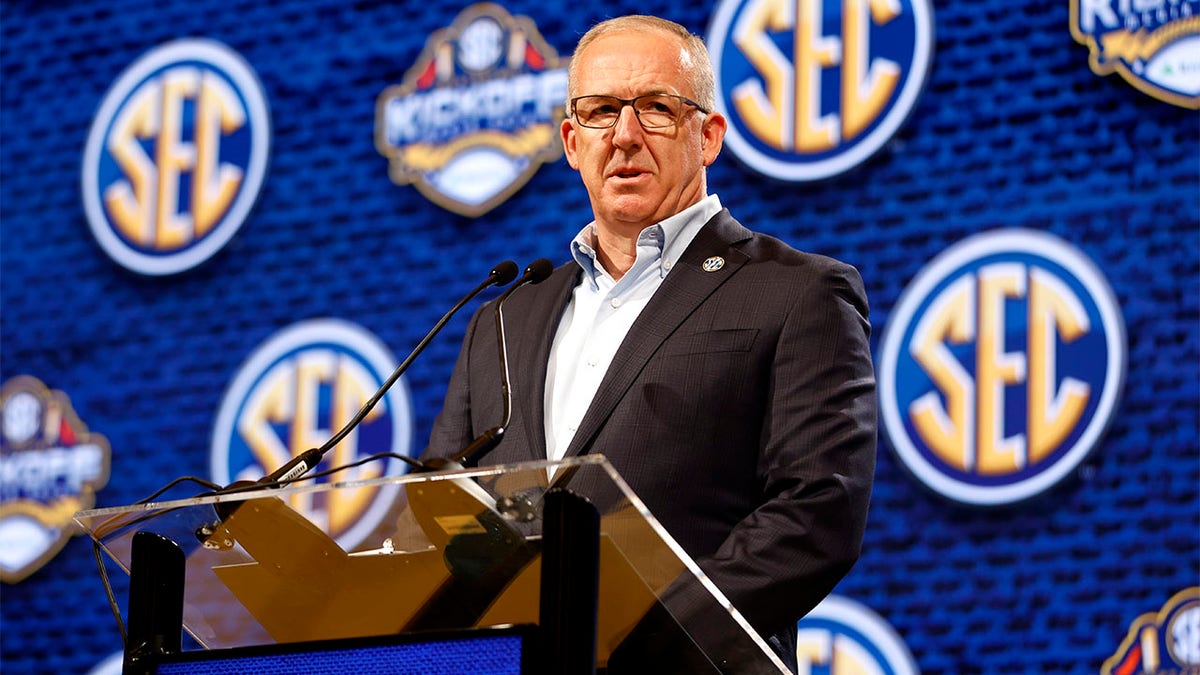 Greg Sankey speaks at SEC Media Days