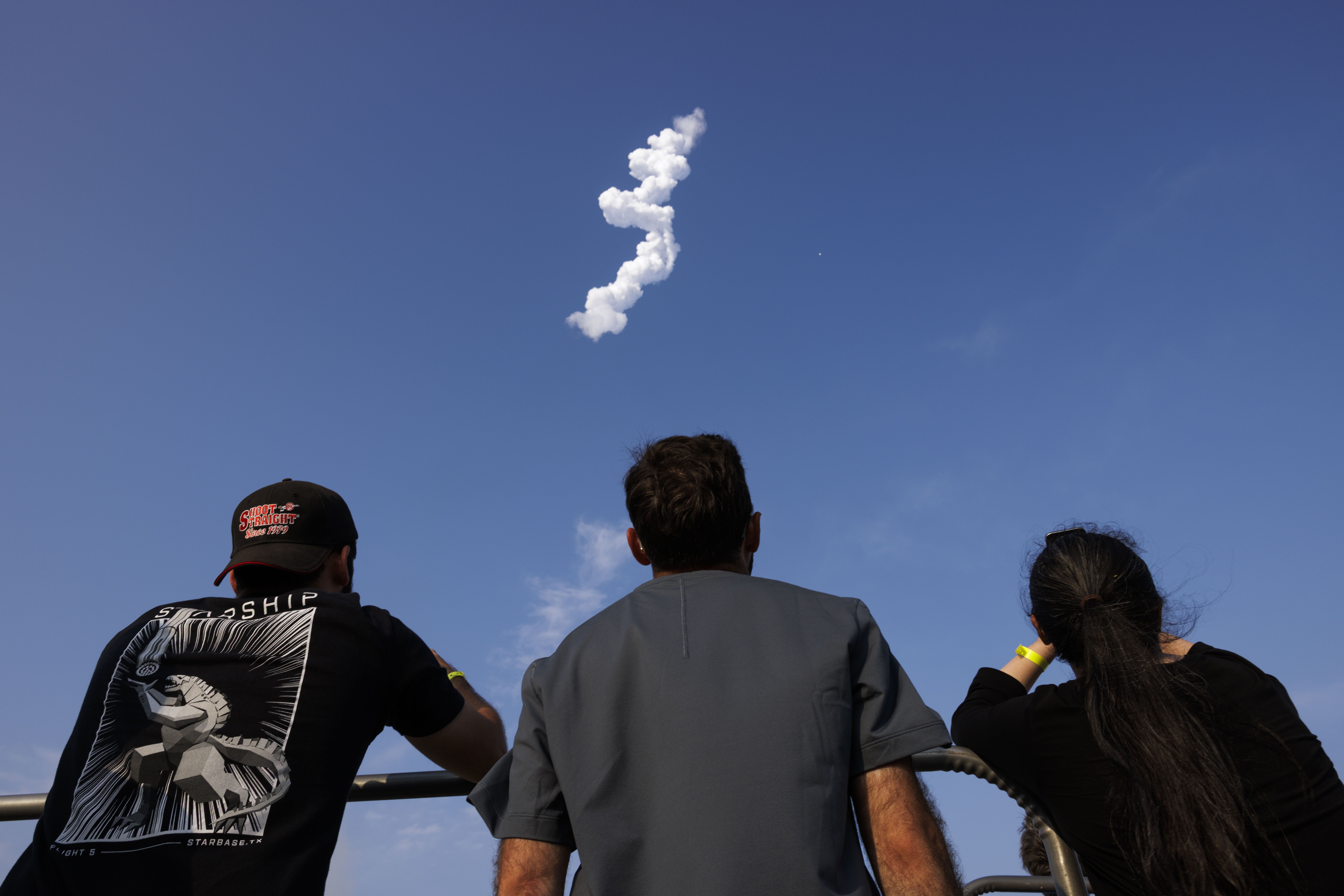 Spectators watch SpaceX