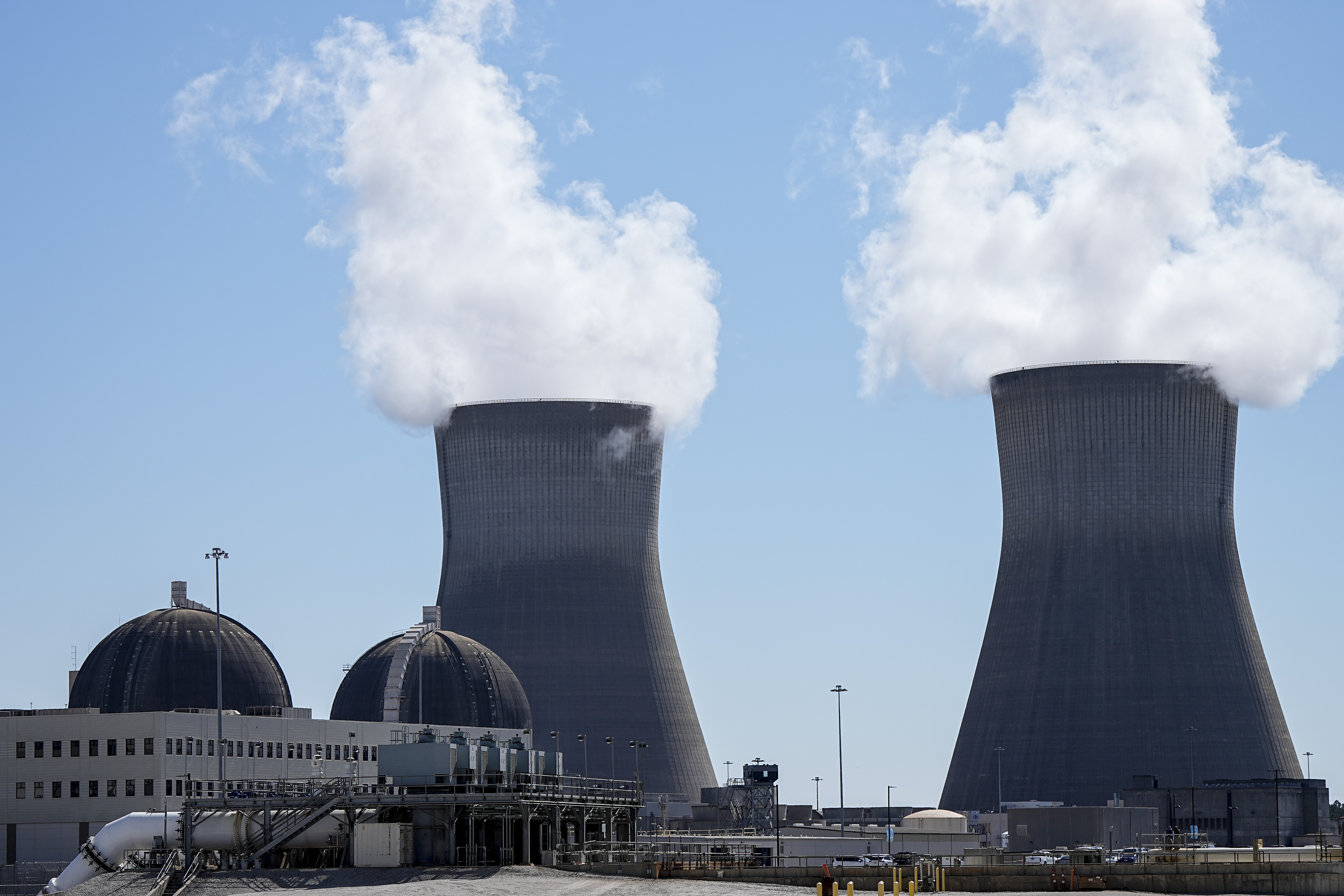 Cooling towers at the nuclear reactor facility at the Alvin W. Vogtle Electric Generating Plant in Waynesboro, Ga. President Trump signed executive orders which seek to reorganize America