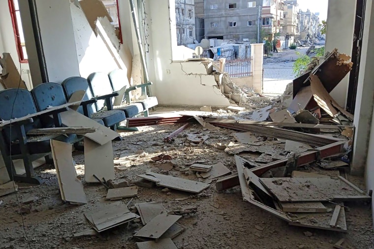 The Palestine Red Crescent Society released pictures of the aftermath of the attack on its headquarters in Khan Younis. 