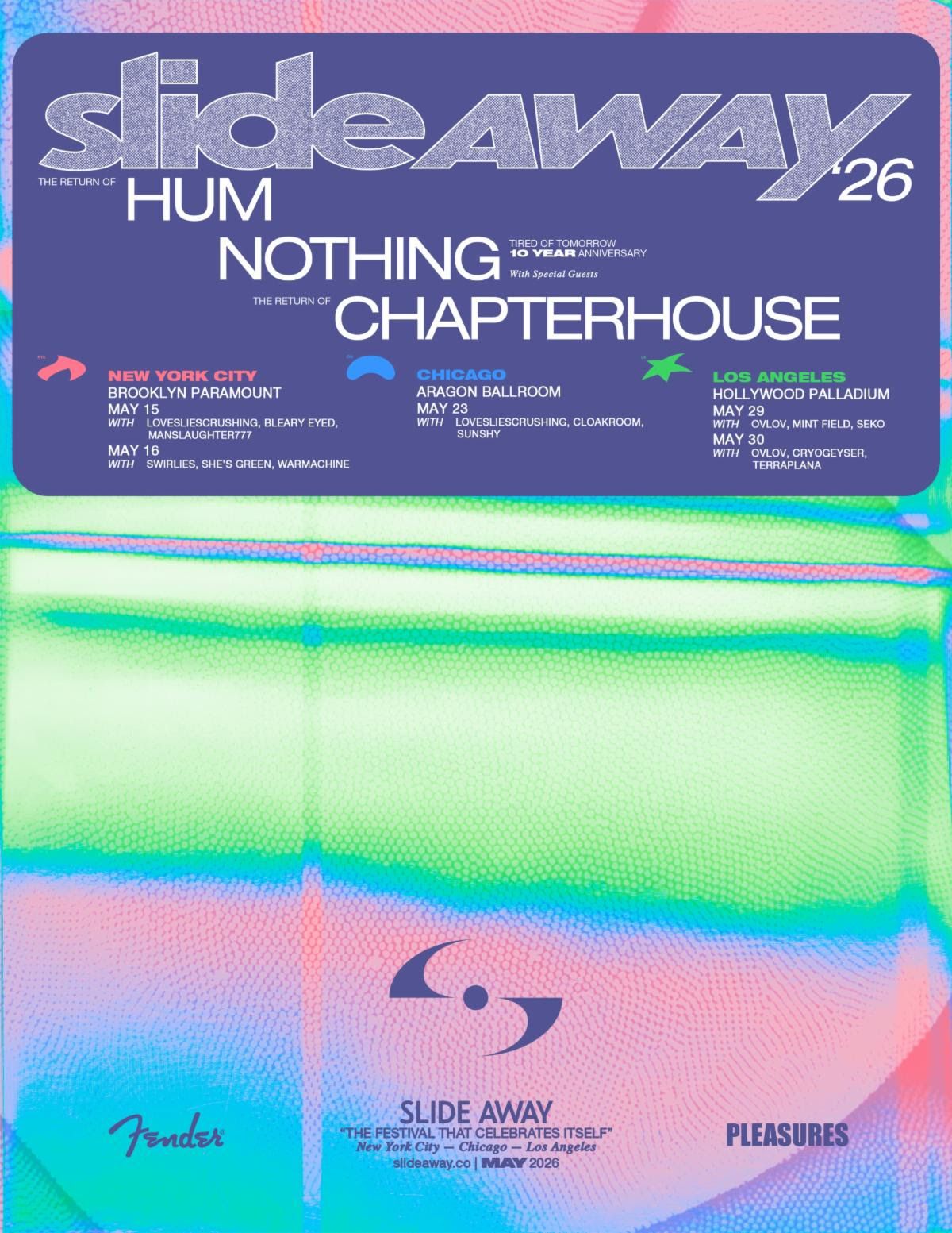 Chapterhouse Hum and Nothing to Headline Slide Away Festival 2026