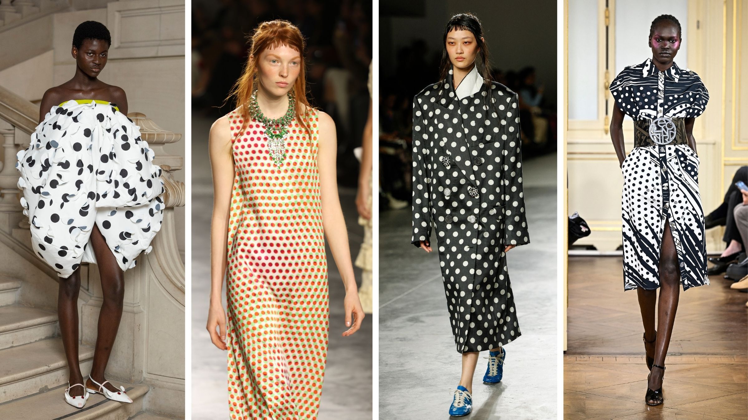 Dotted prints were one of the trends predicted by Paris-based company <a href="https://heuritech.com/company-about-us/" target="_blank" rel="noopener">Heuritech</a>. They appeared on runways during Paris Fashion Week.’/></p><p>Once the province of elite fashion editors and forecasters, the art of figuring out what’s likely to fly off future racks is getting an assist from AI algorithms.</p><p>(Image credit: Kiran Ridley; Olga Gasnier; Geoffroy Van Der Hasselt/AFP via Getty Images; Julien De Rosa/AFP via Getty Images)</p><p><img src=