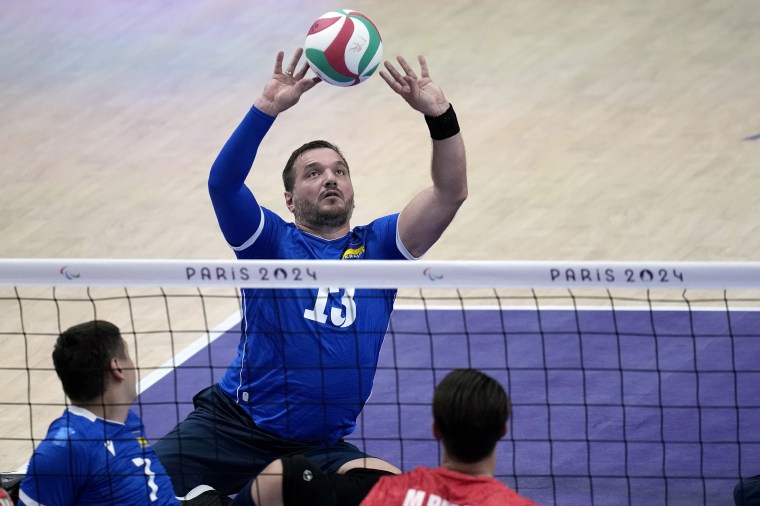 Melnyk competing at the 2024 Paralympics in Paris.