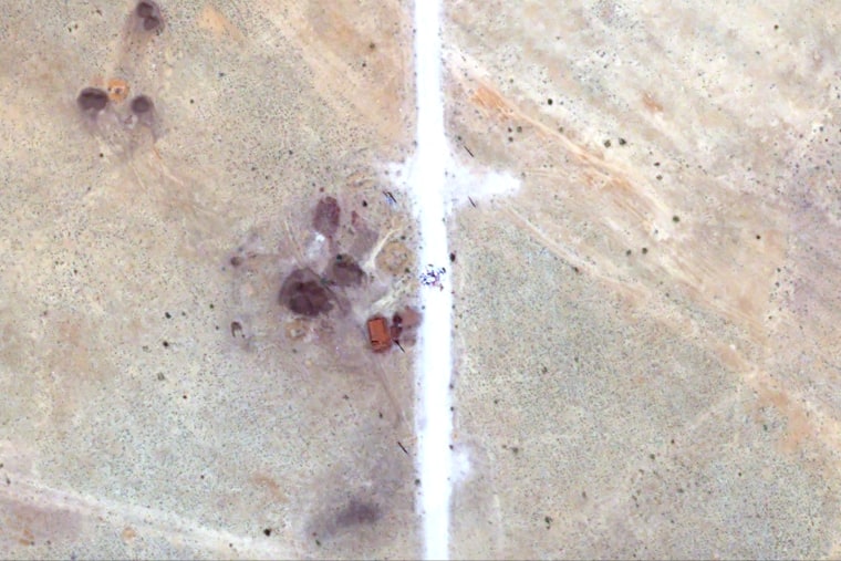 Objects consistent with human bodies near el-Fasher on Monday.