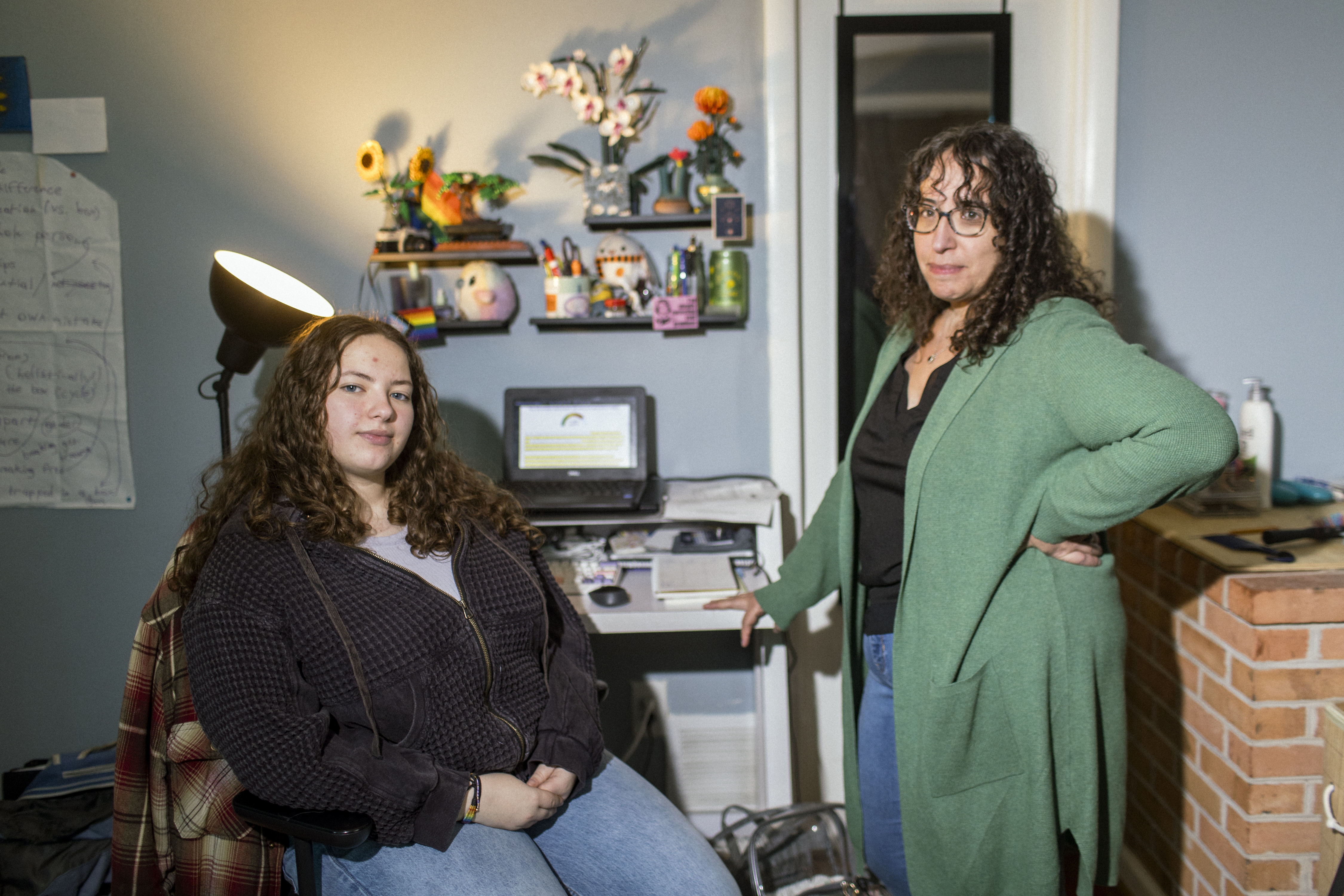 Ailsa Ostovitz, left, and her mother, Stephanie Rizk, at their home in the Maryland suburbs of Washington, D.C. In mid-November, Rizk met with Ostovitz