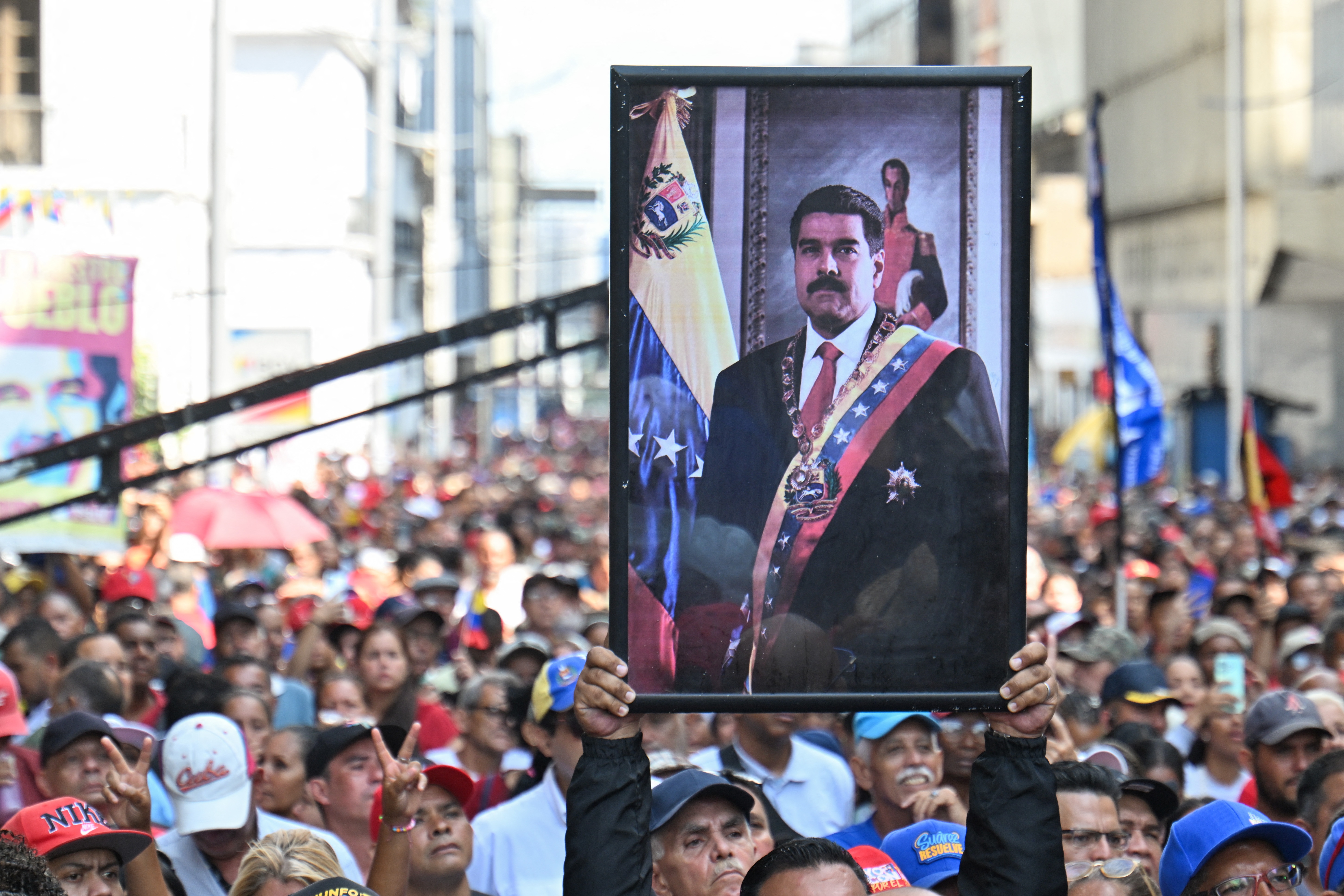 A supporter of ousted Venezuela