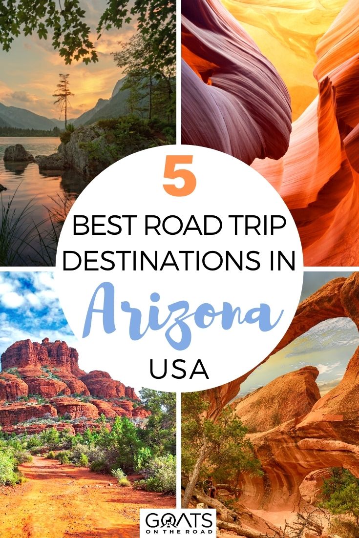 Welcome to our guide to the 5 best road trip destinations in Arizona! A perfect adventure with friends, we share our favorite 5 stops you should make around Arizona on your road trip, such as the beautiful Grand Canyon, the stunning Antelope Canyon, and more! | #beautifuldestinations #Arizonatravel #Arizona 5 Best Road Trip Destinations in Arizona, USA