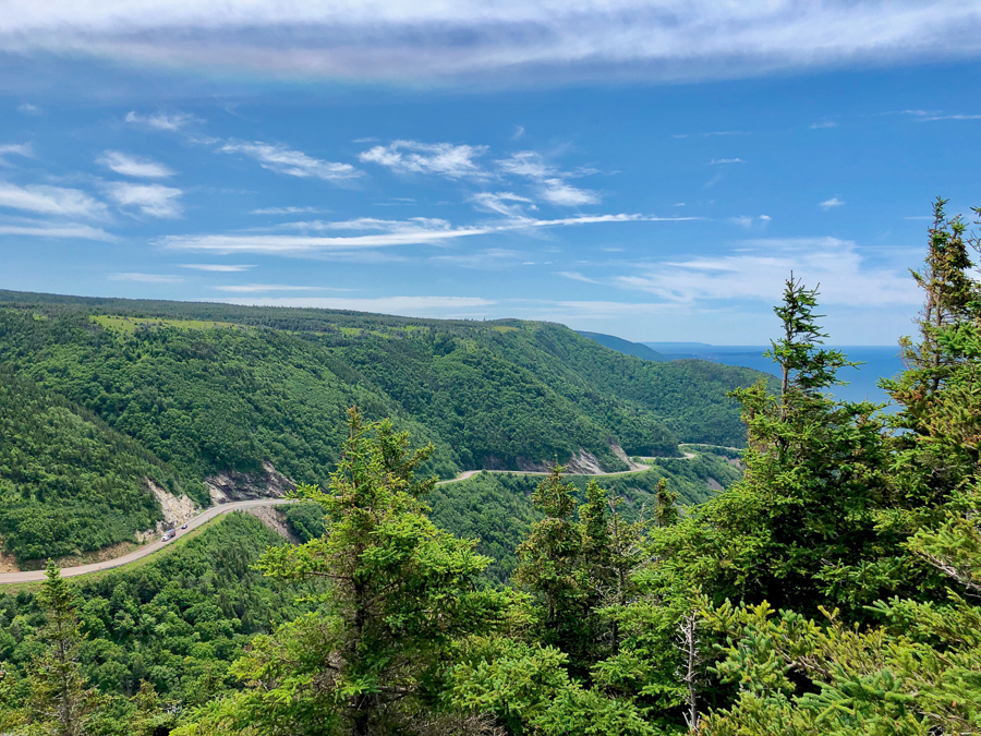 view from the skyline trail in cape breton nova scotia