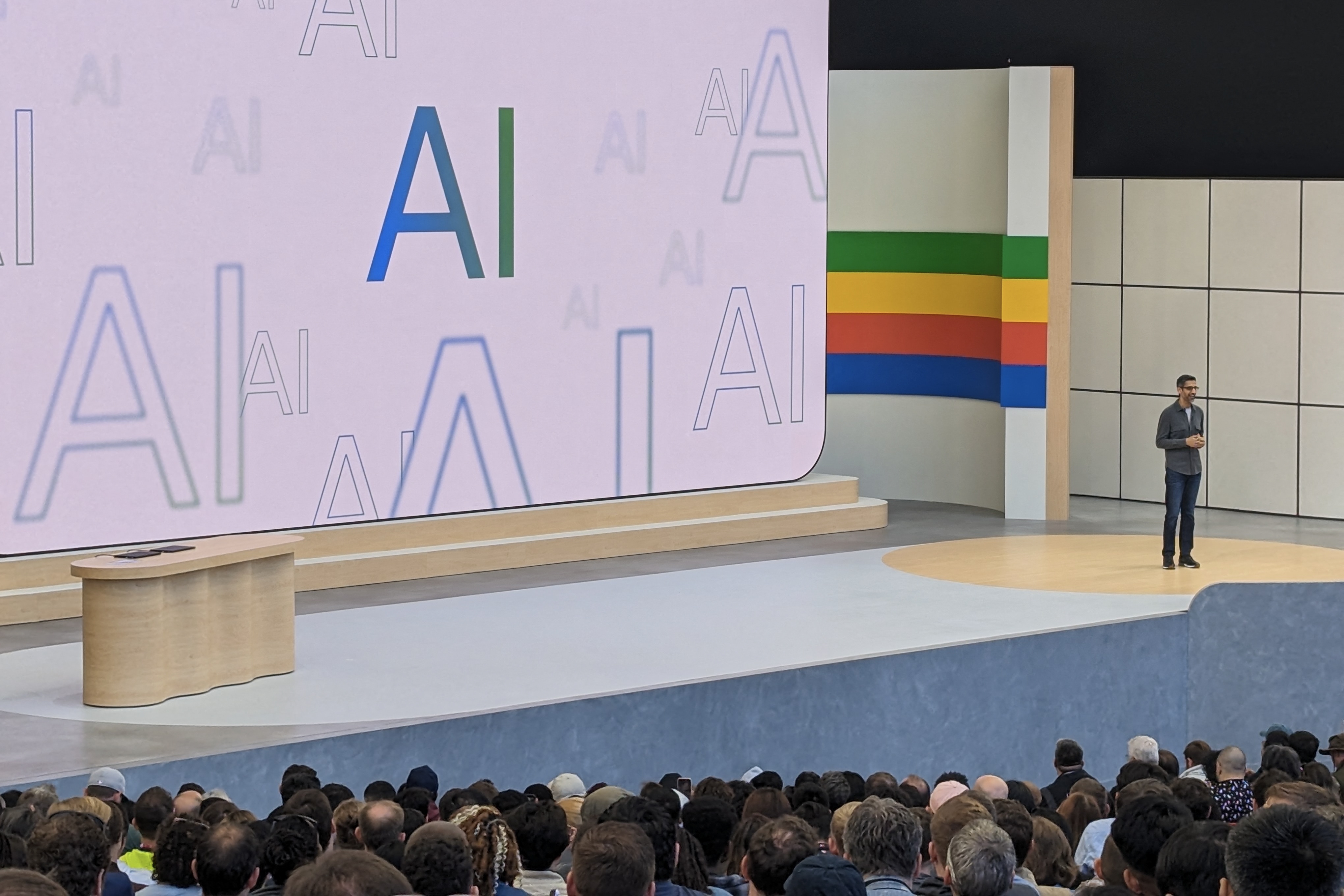 Google chief executive Sundar Pichai speaks during the tech titan