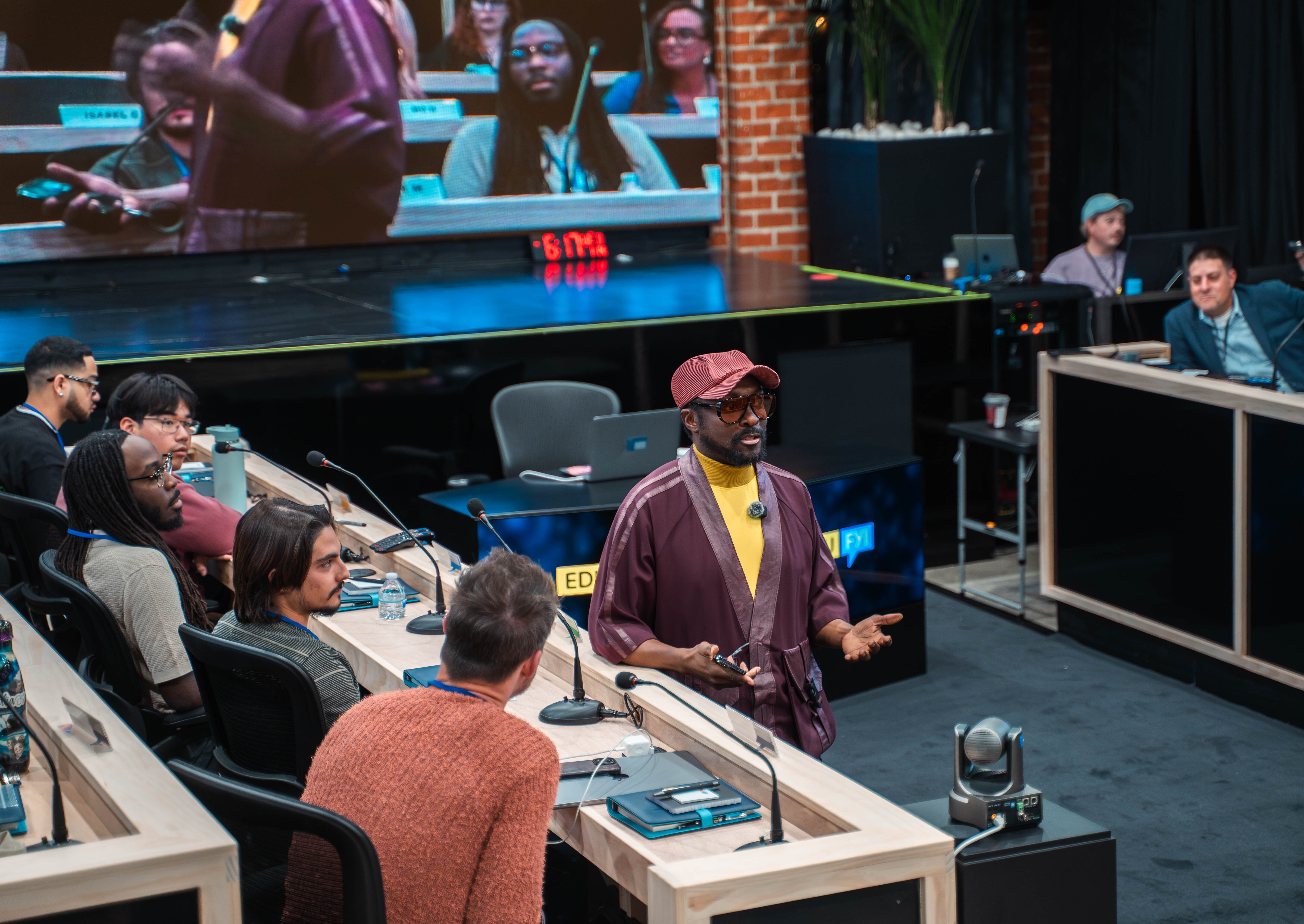 Pop star-turned-Arizona State University professor will.i.am teaches "The Agentic Self" at his headquarters in Los Angeles, Calif., on Jan. 14, 2026.