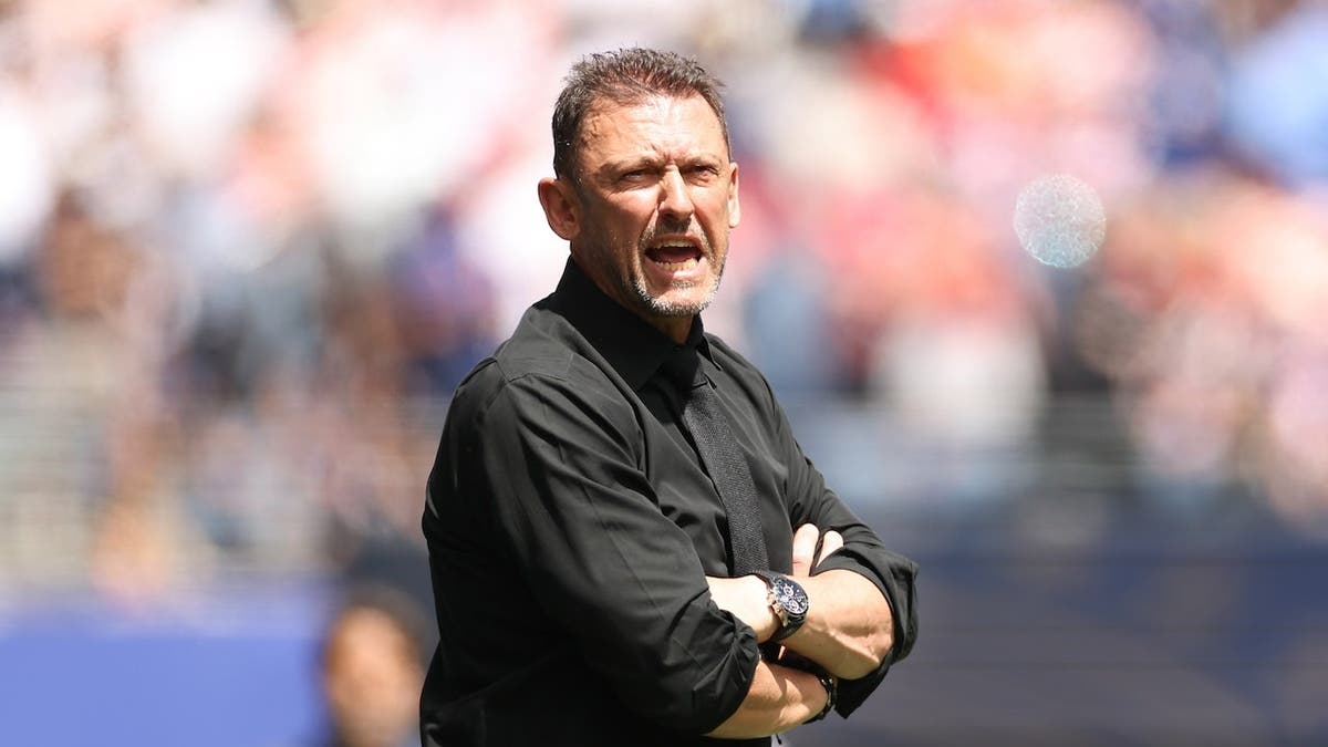 Tony Popovic reacting during FIFA World Cup 2026 Group D match at Seattle Stadium