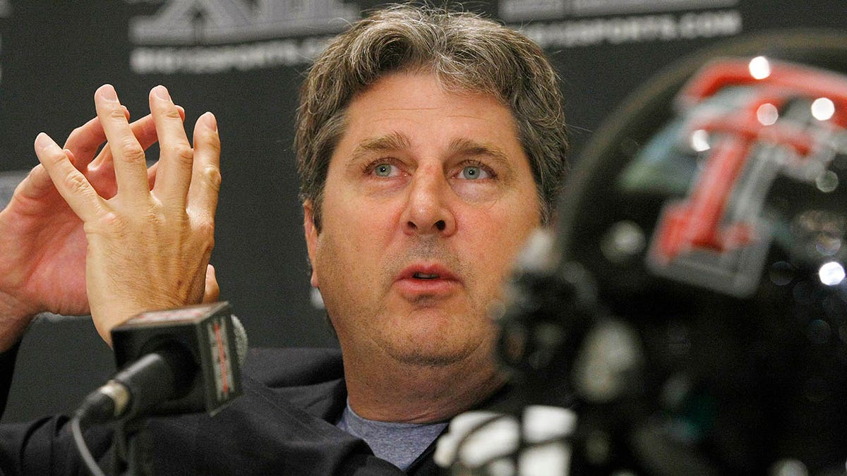 Mike Leach speaking during Big 12 media day