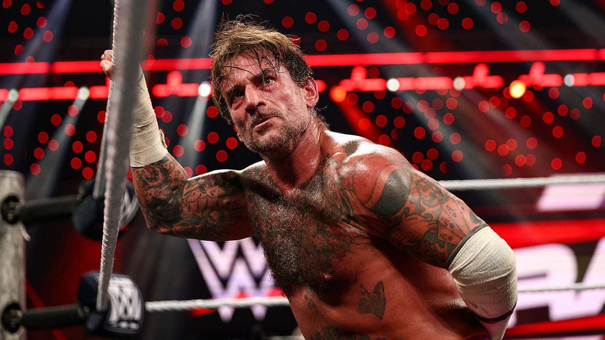 CM Punk looks on during Monday Night RAW at Allstate Arena in Chicago, Illinois.
