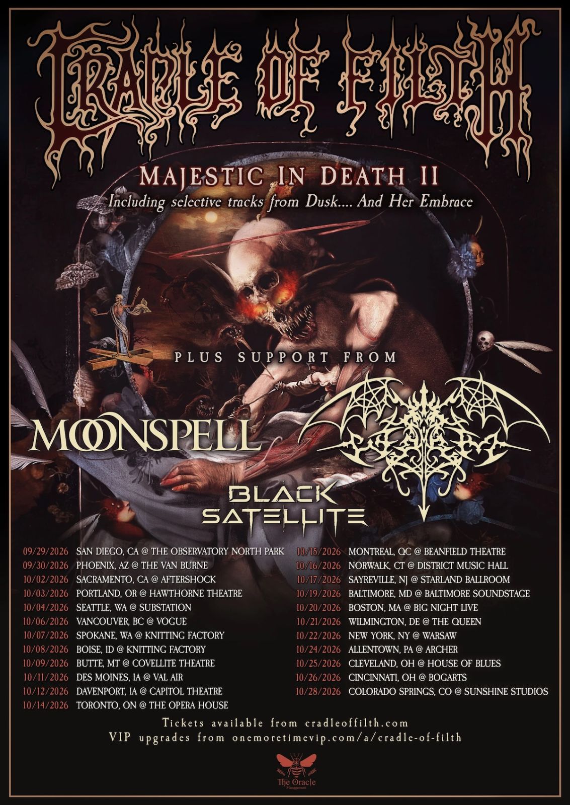 Cradle of Filth tour poster