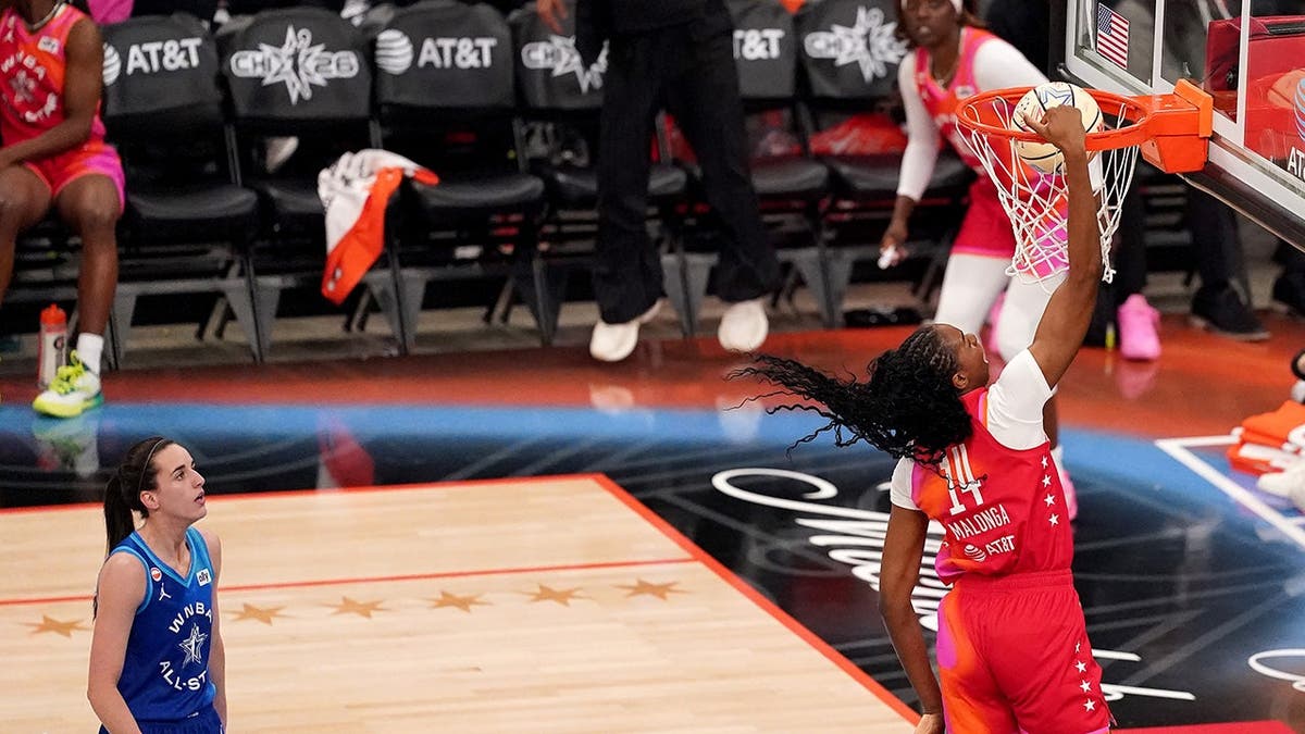 Dominique Malonga dunks the ball during the WNBA All-Star Game