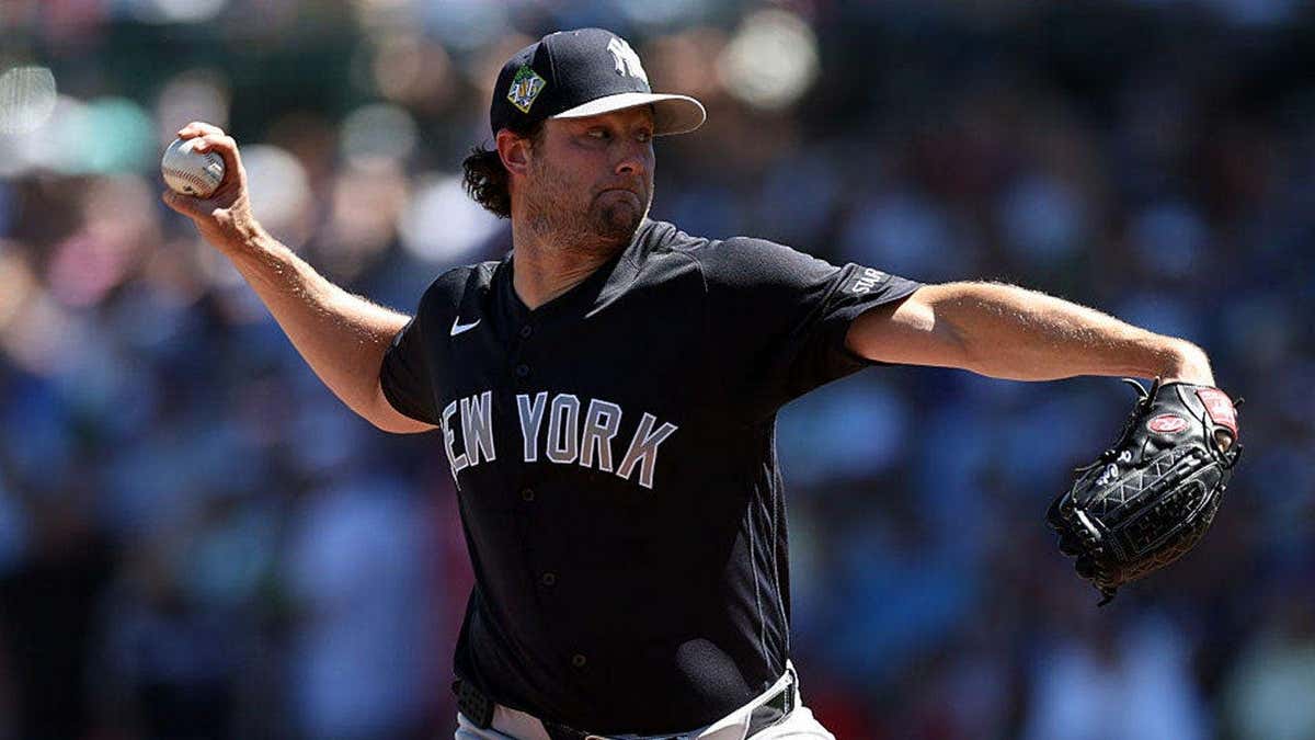 gerrit cole on the mound for yankees