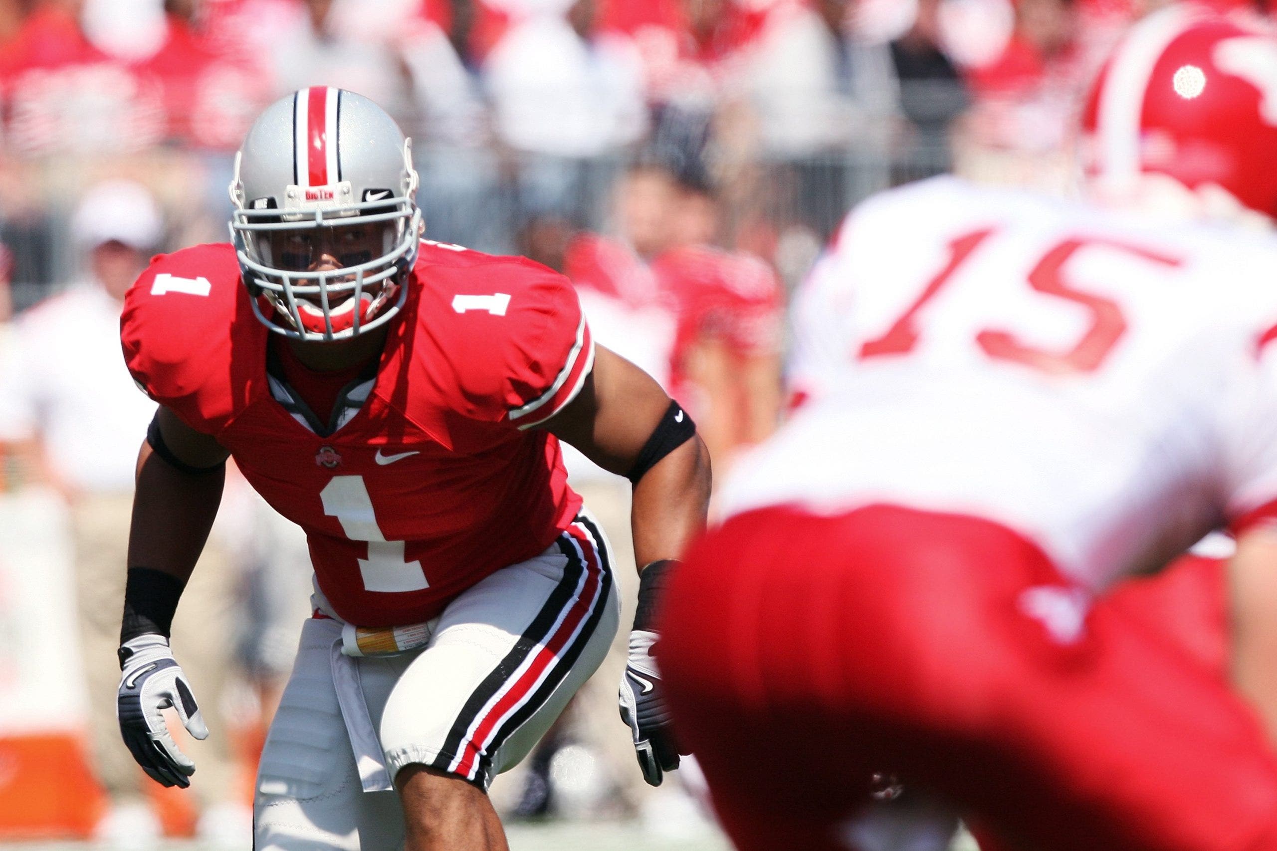 Marcus Freeman played linebacker at Ohio State, where Luke Fickell served as his position coach from 2004-08. &nbsp;(Photo by Jamie Sabau/Getty Images)