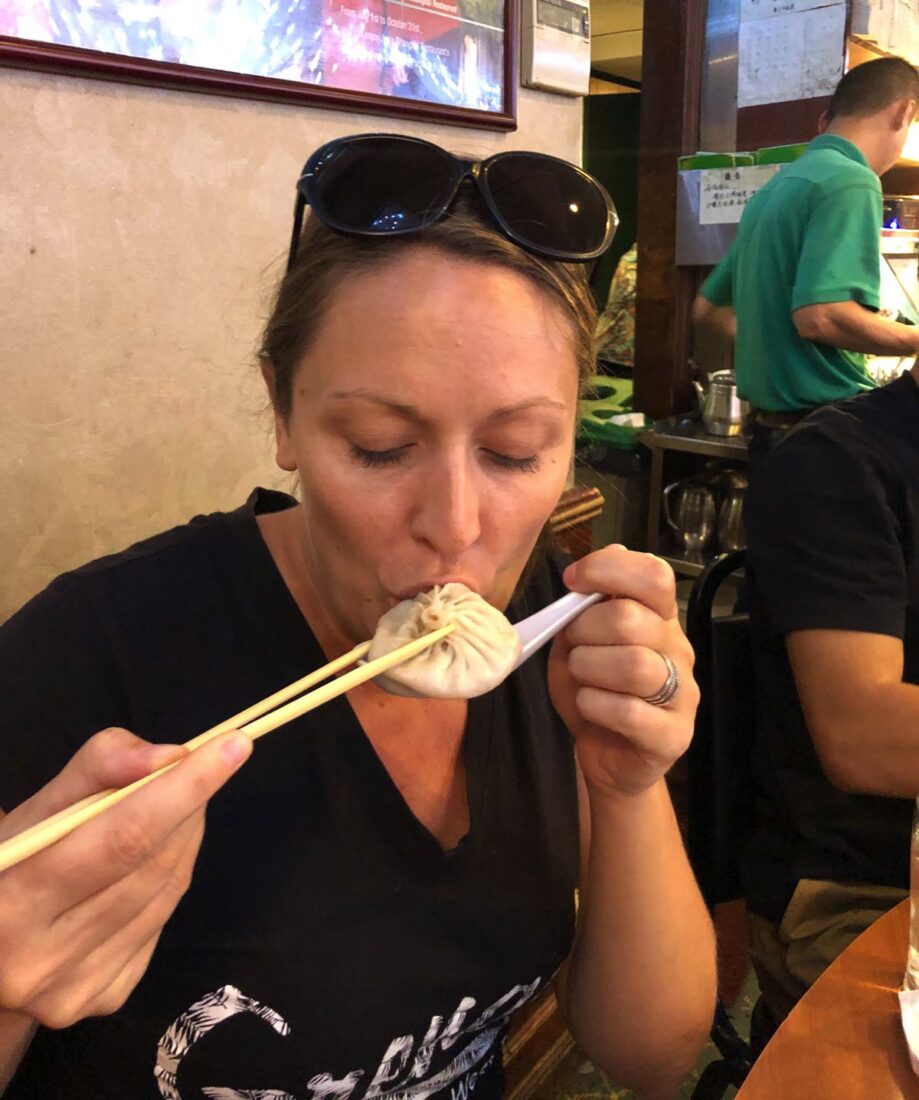 eating dumplings in chinatown new york